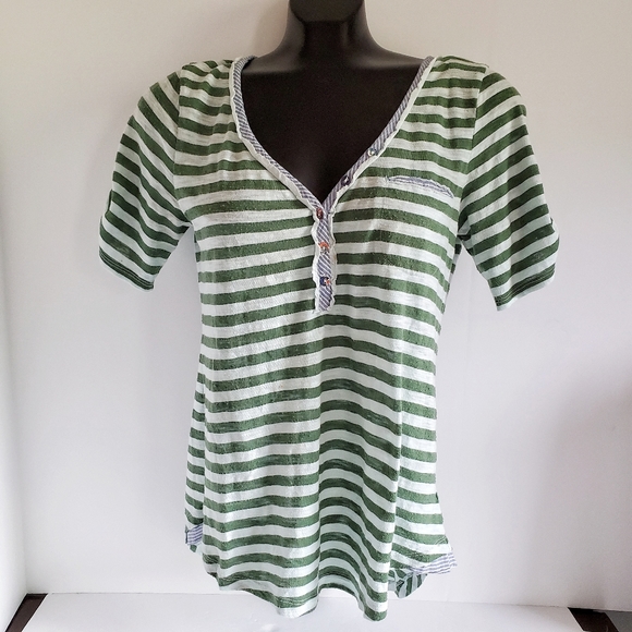 ANTHROPOLOGIE Feather Bone Double Play Henley M - Picture 4 of 9